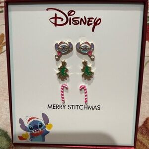 Disney Stitch Christmas Earrings Set